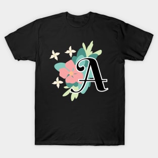 Flower A Initial T-Shirt